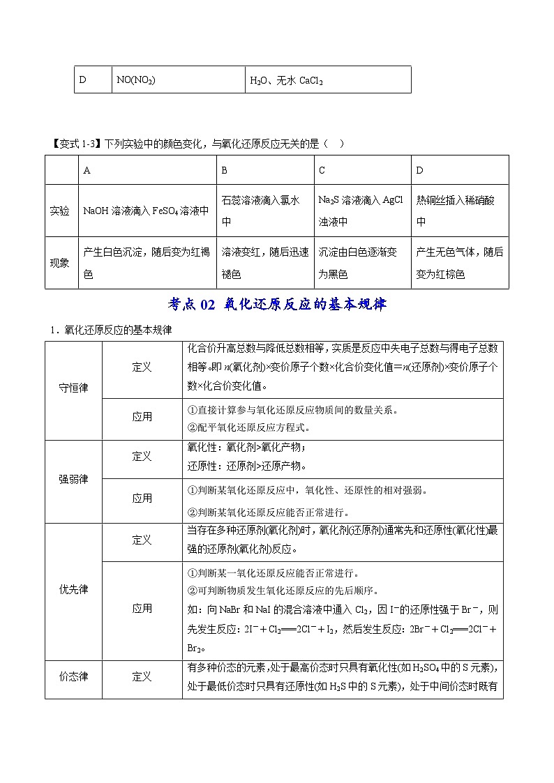 新高考化学二轮复习考点提升讲与练专题04 氧化还原反应及其应用（专讲）（原卷版）第3页