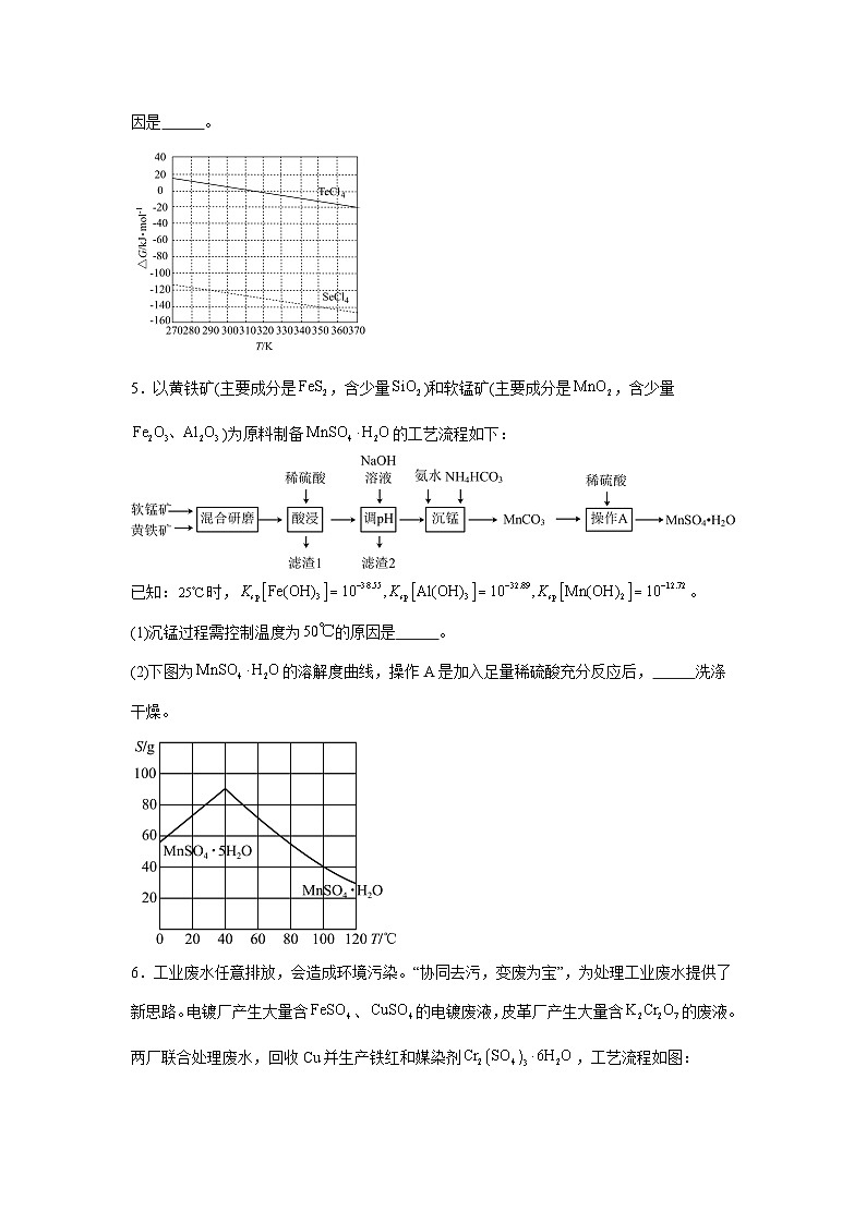 【查漏补缺】2025年高考化学复习冲刺过关（新高考专用）04化工微流程含解析03