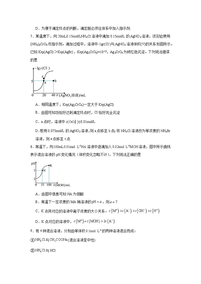 【查漏补缺】2025年高考化学复习冲刺过关（新高考专用）10盘点溶液中的“四大”平衡含解析03