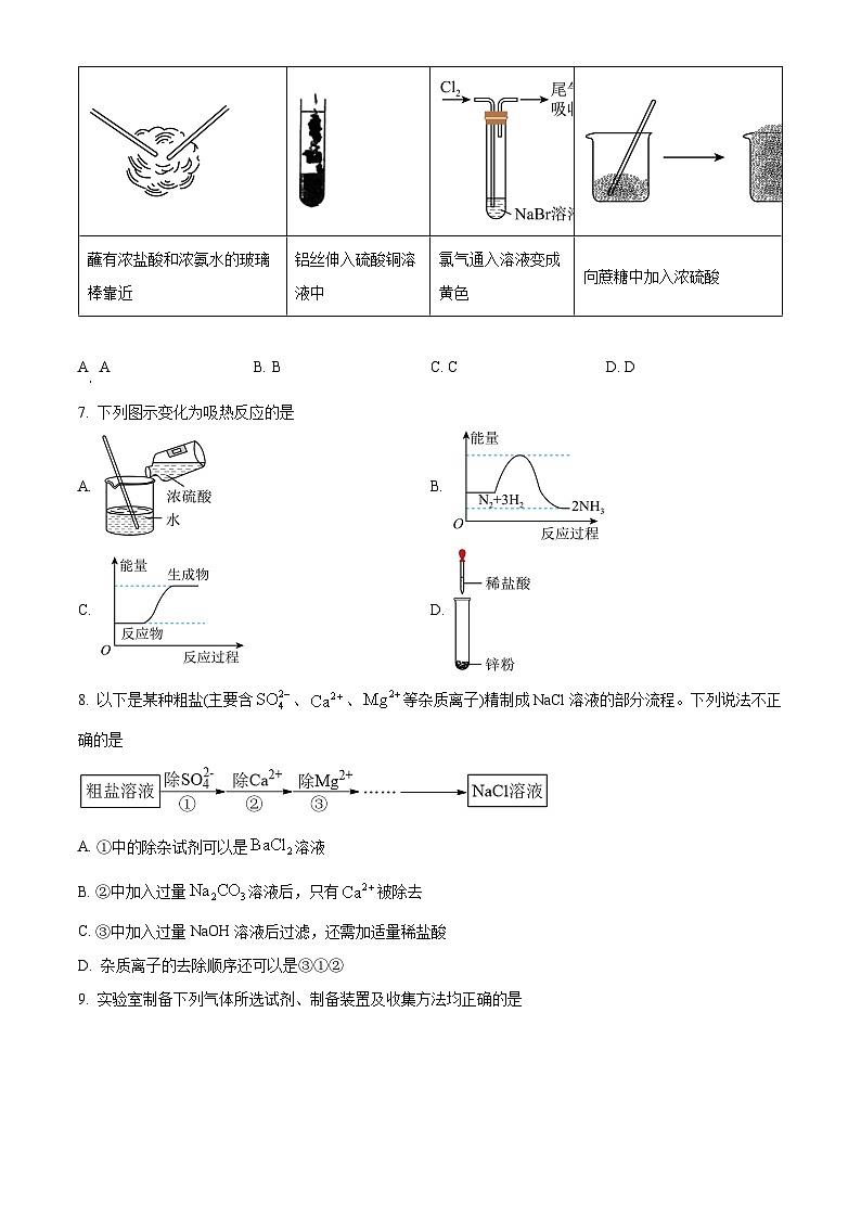 北京市大兴区第一中学2023-2024学年高一下学期3月月考化学试卷（Word版附解析）02