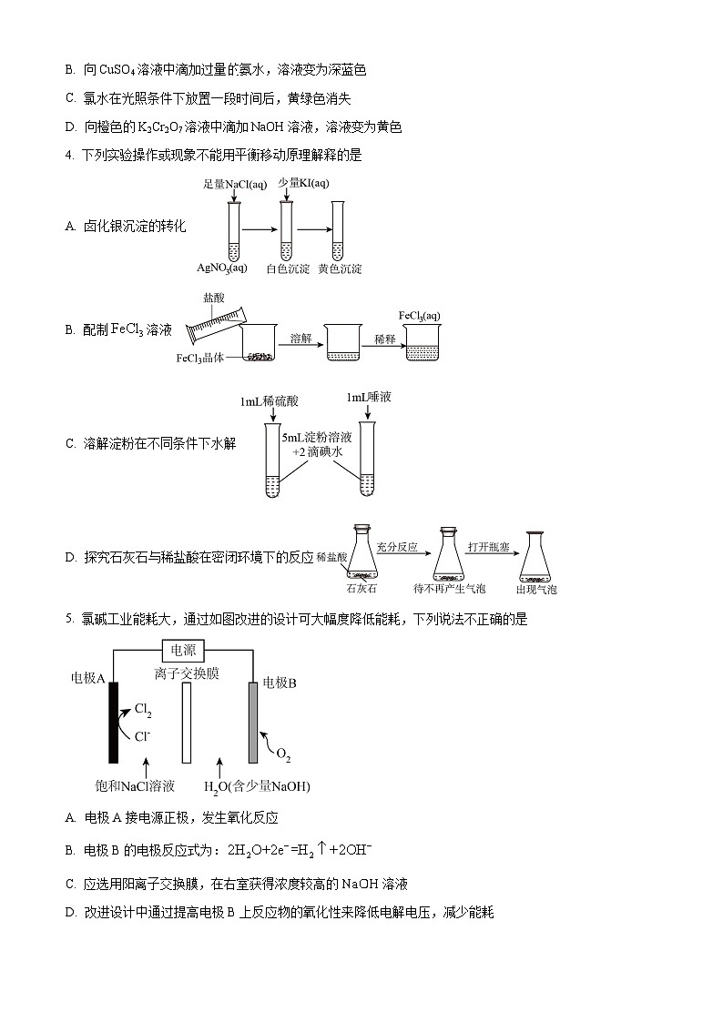 北京市师范大学附属实验中学2024届高三零模化学试题  Word版无答案第2页