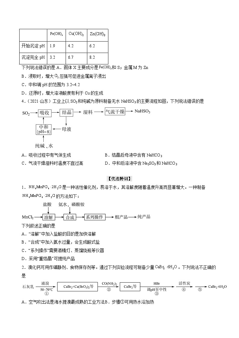 新高考化学二轮复习培优提升练习热点04 无机化工微流程（解析版）02