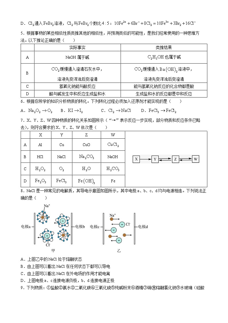 湖北省武汉市洪山高级中学2024-2025学年高一上学期9月考试化学试卷第2页