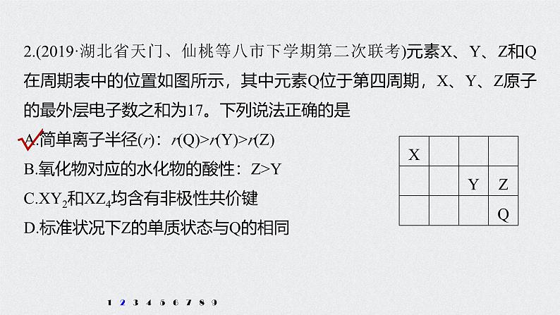 新高考化学一轮复习讲义课件 第5章 第28讲　专项提能特训7　“位—构—性”关系判断04