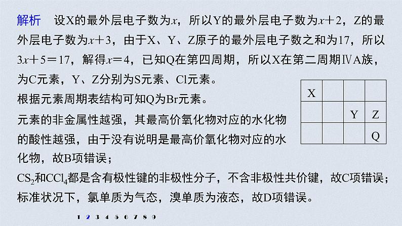 新高考化学一轮复习讲义课件 第5章 第28讲　专项提能特训7　“位—构—性”关系判断05