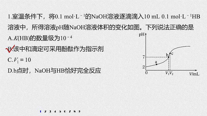 新高考化学一轮复习讲义课件 第8章 第39讲 专项提能特训15　滴定过程的曲线分析02