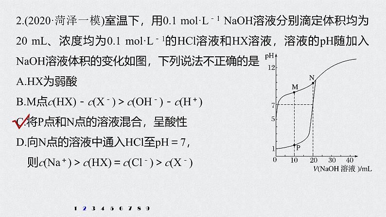 新高考化学一轮复习讲义课件 第8章 第39讲 专项提能特训15　滴定过程的曲线分析04