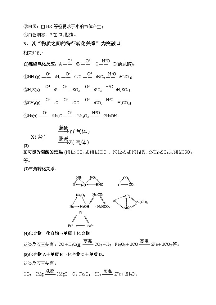 新高考化学一轮复习考点巩固练习30  无机框图推断题常见突破口（原卷版）第3页