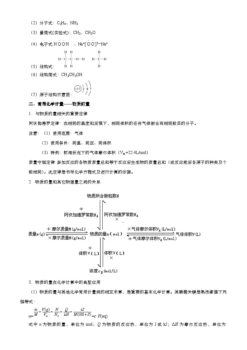 新高考化学二轮复习练习专题一 化学用语 物质的量 学生版第2页