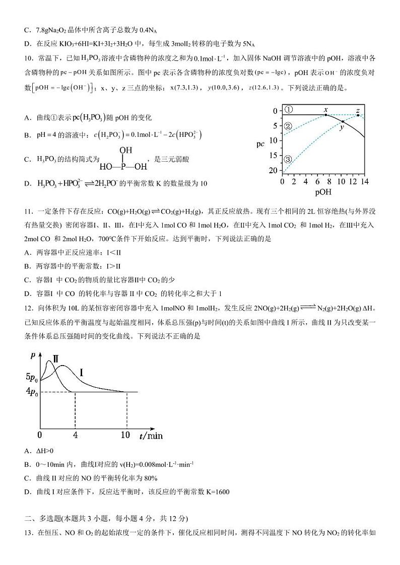 2023辽宁省大连市第二十四中学高三上学期高考适应性测试（一模）化学（含答案）第3页