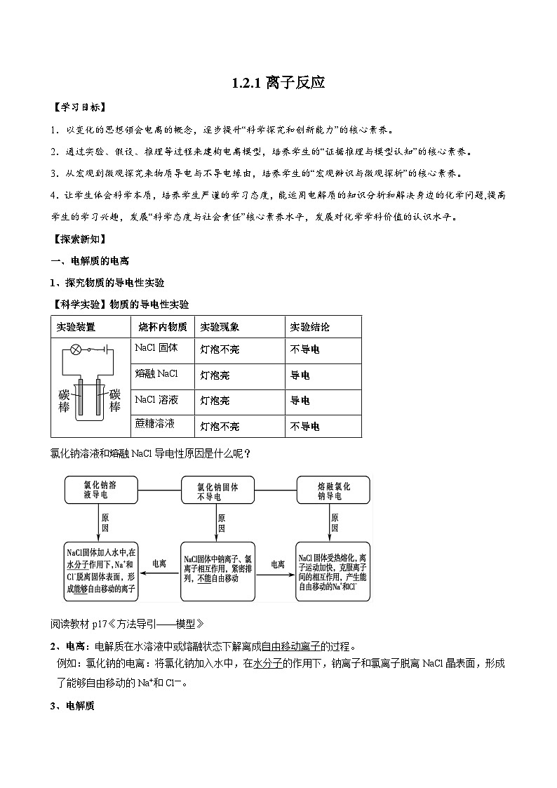 1.2.1 电解质的电离（讲义）（解析版）第1页