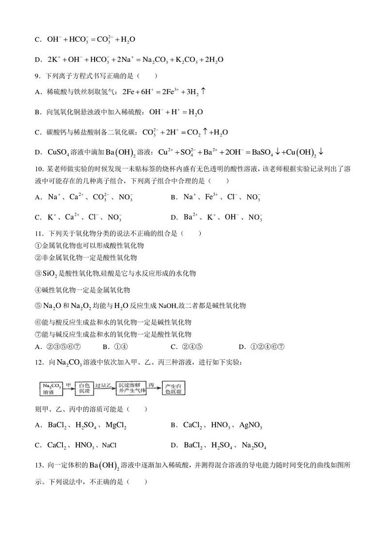 [化学]河南省许昌市禹州市高级中学菁华校区2024～2025学年高一上学期9月月考试题(有答案)第2页