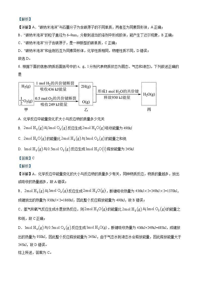 四川省广安第二中学校2024-2025学年高二上学期开学考试化学试题（解析版）03
