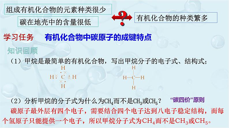 高一下学期 化学人教版（2019）必修第二册课件 7.1.1 有机化合物中碳原子的成键特点第6页