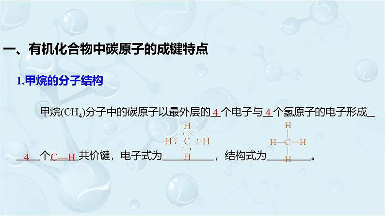 高一下学期 化学人教版（2019）必修第二册课件 7.1.1 有机化合物中碳原子的成键特点第7页