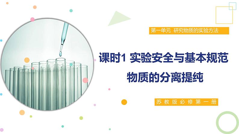 2.1 课时1 实验安全与基本规范 物质的分离提纯  课件 2024-2025学年高一化学苏教版（2019）必修第一册第1页