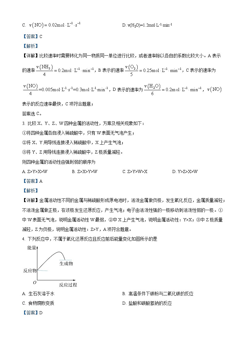 安徽省阜阳市2023-2024学年高一下学期4月月考化学试题 Word版含解析第2页