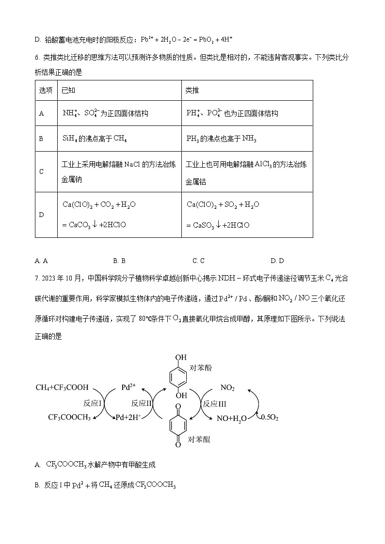 安徽省六安市2023-2024学年高三上学期质量检测化学试题 Word版无答案第3页