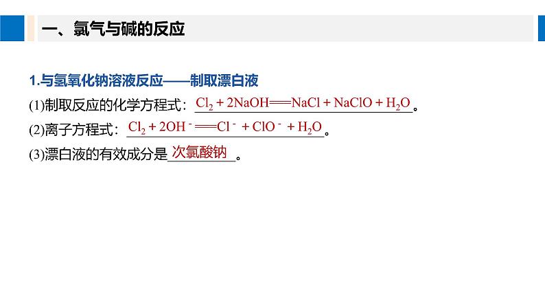 高中化学新教材同步必修第一册 第二章 第二节 第二课时　氯气与碱反应及Cl－的检验课件第5页