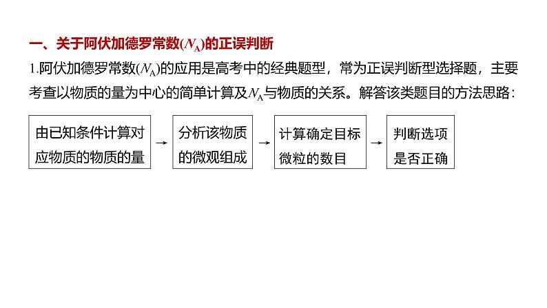 高中化学新教材同步必修第一册 第二章 微专题六 阿伏伽德罗常数的理解与应用课件02