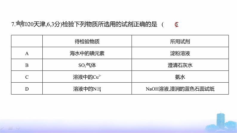 浙江版高考化学复习阶段检测有机化学基础化学实验课件08