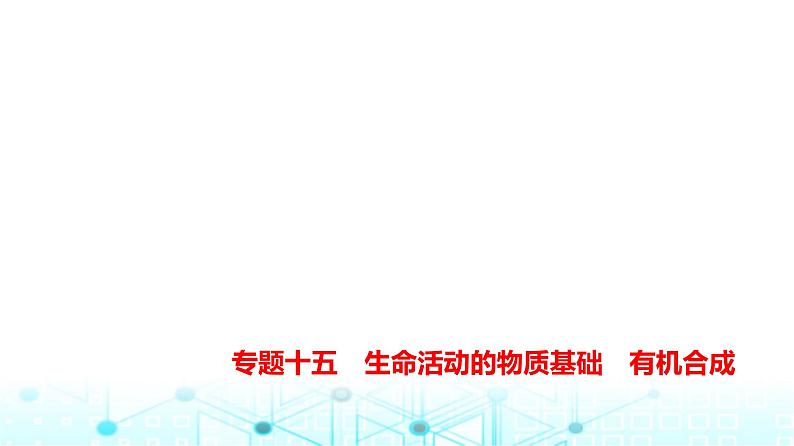 新高考化学复习专题一0五生命活动的物质基础有机合成教学课件第1页