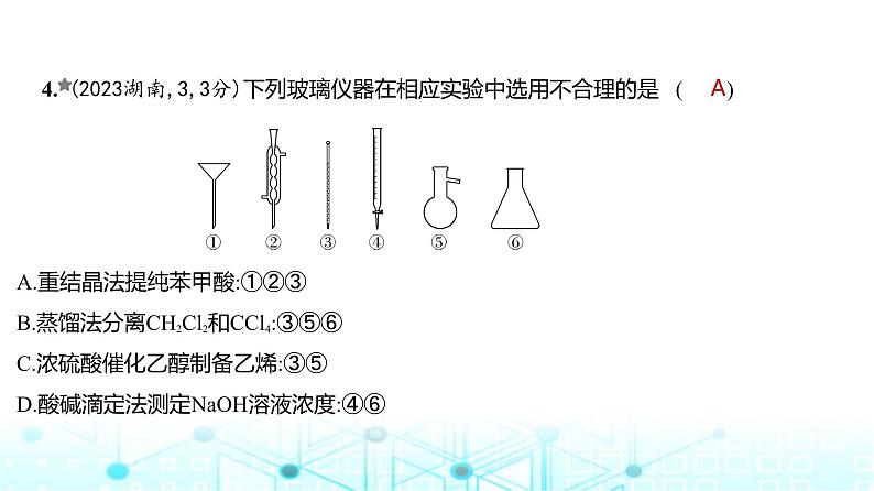 新高考化学复习专题一0六化学实验基本方法练习课件第5页