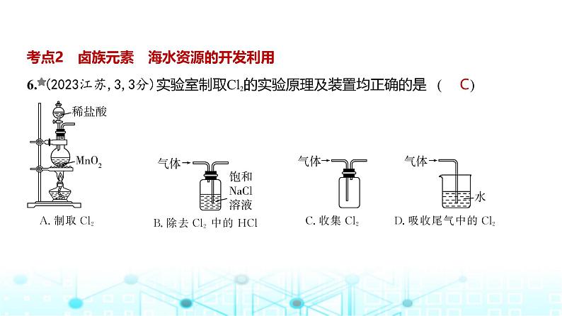 新高考化学复习专题六非金属及其化合物练习课件第7页