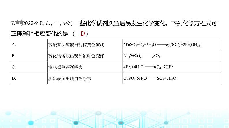 新高考化学复习专题六非金属及其化合物练习课件第8页