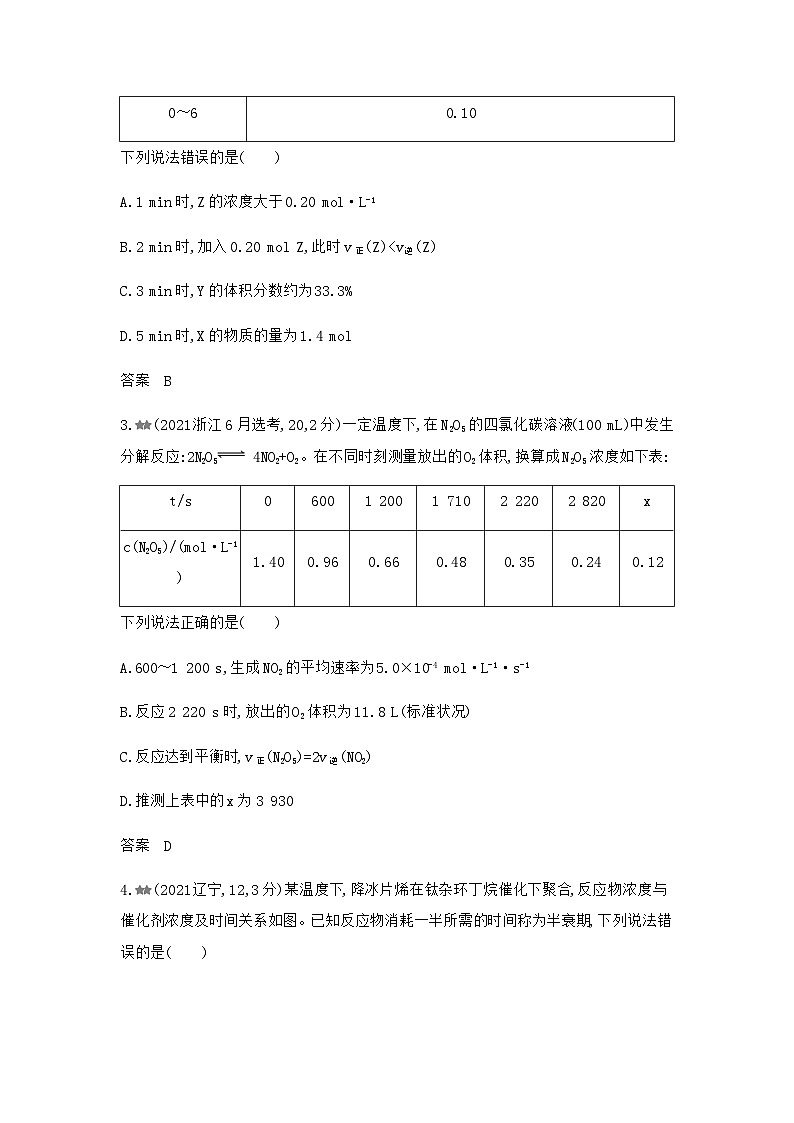 新高考化学复习专题一0一化学反应速率和化学平衡练习含答案第2页