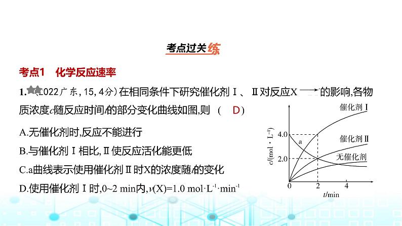 新高考化学复习专题一0一化学反应速率和化学平衡练习课件第2页