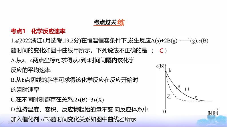 浙江版高考化学复习专题一0一化学反应速率和化学平衡练习课件第2页