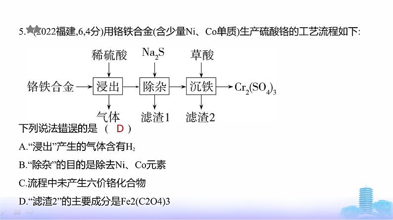 浙江版高考化学复习专题一0七实验方案的设计与评价练习课件第6页