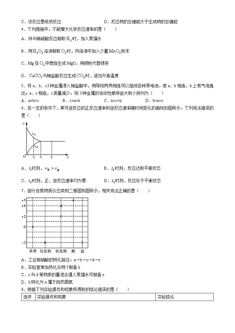 广东省高州市2023-2024学年高一下学期期末考试化学试题第2页