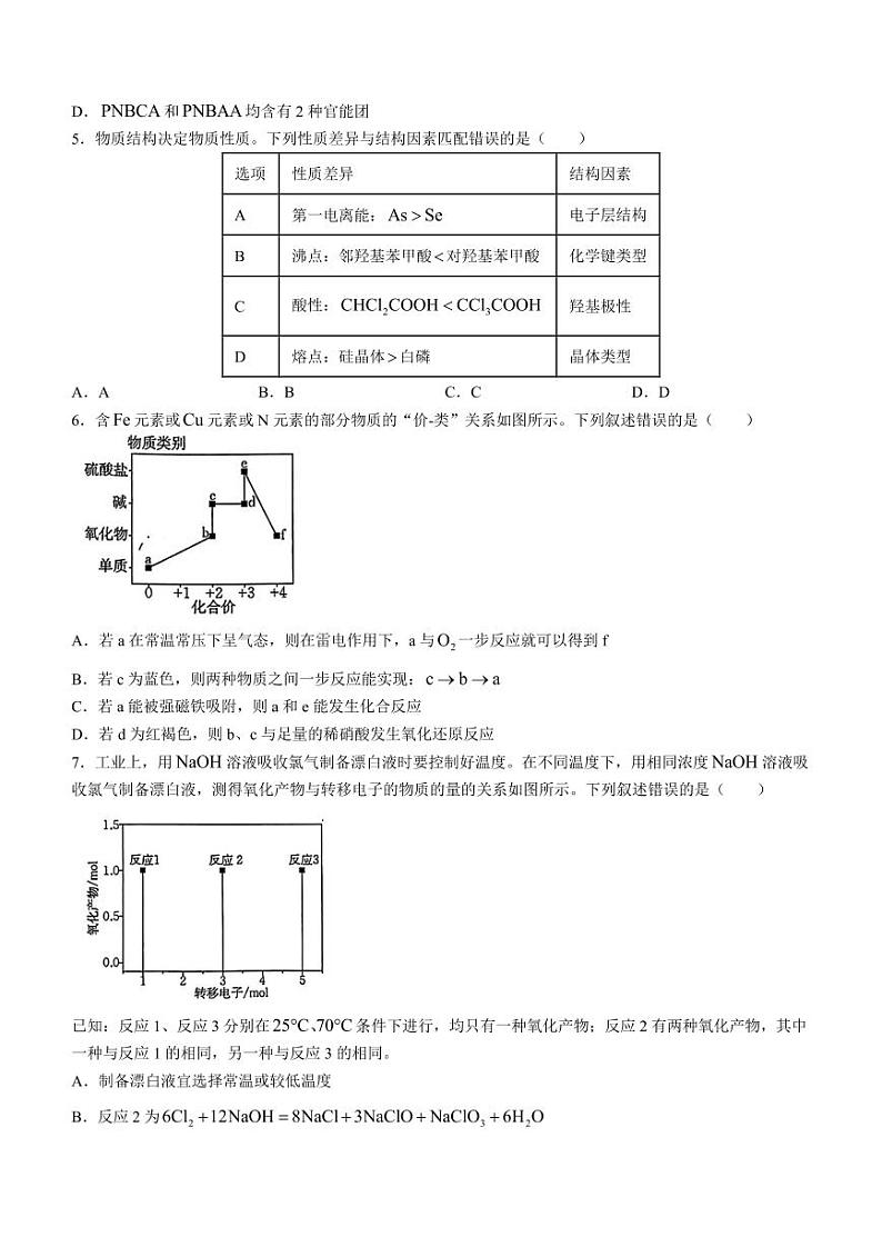 广东省部分学校2025届高三上学期9月联考化学试题+答案02