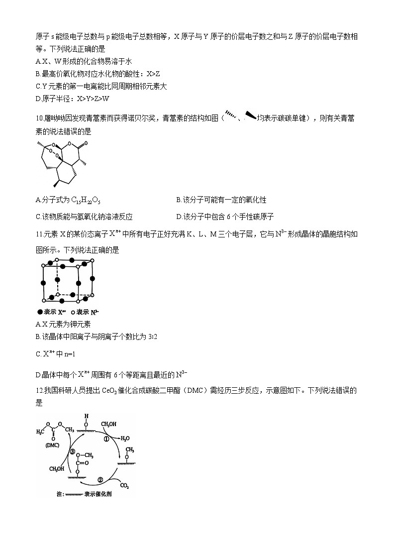 云南省楚雄东兴中学2024-2025学年高三上学期9月月考化学试题03