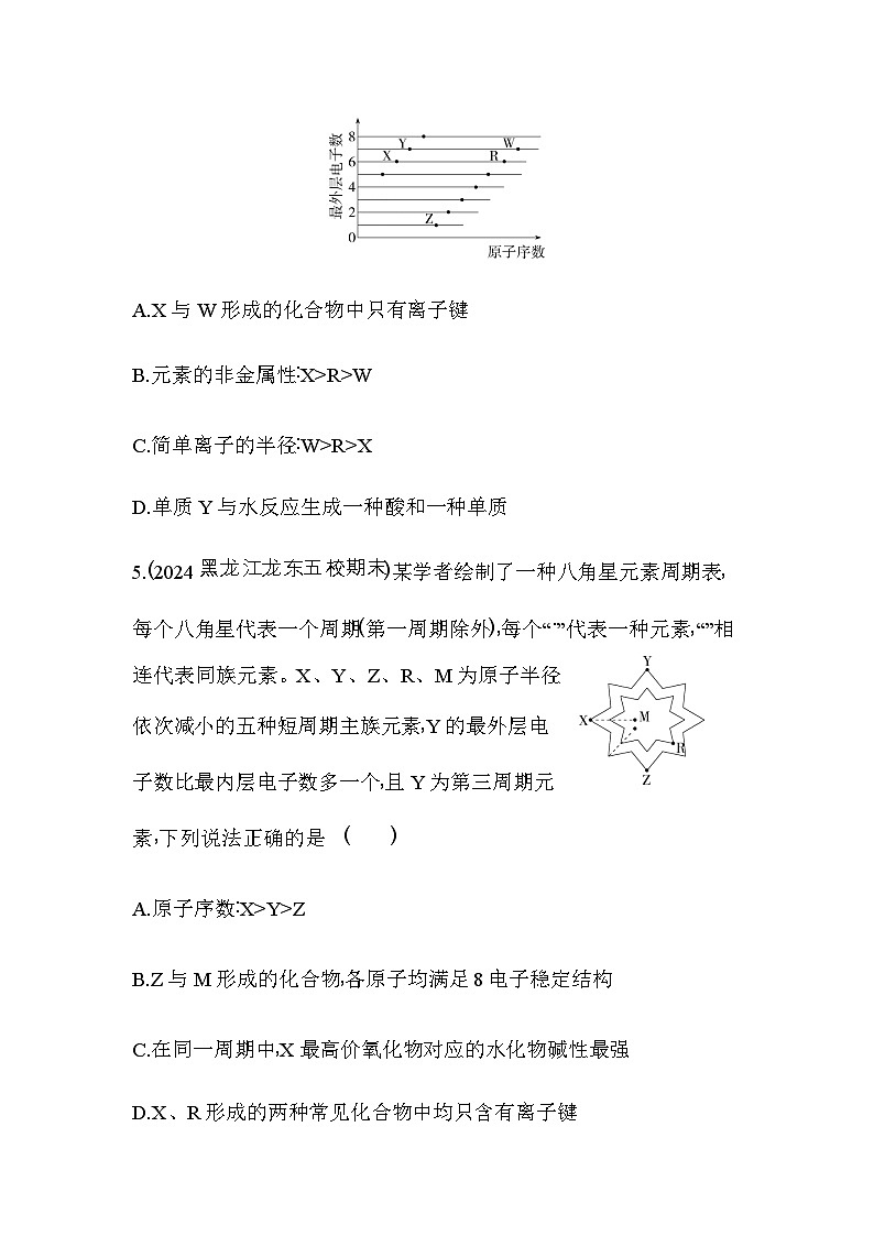 人教版高中化学必修第一册第四章整合练结合元素周期表、元素周期律的推断及实验探究含答案第3页