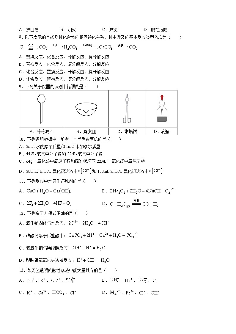 浙江省温州新力量联盟2022-2023学年高一上学期期中联考化学试题第2页