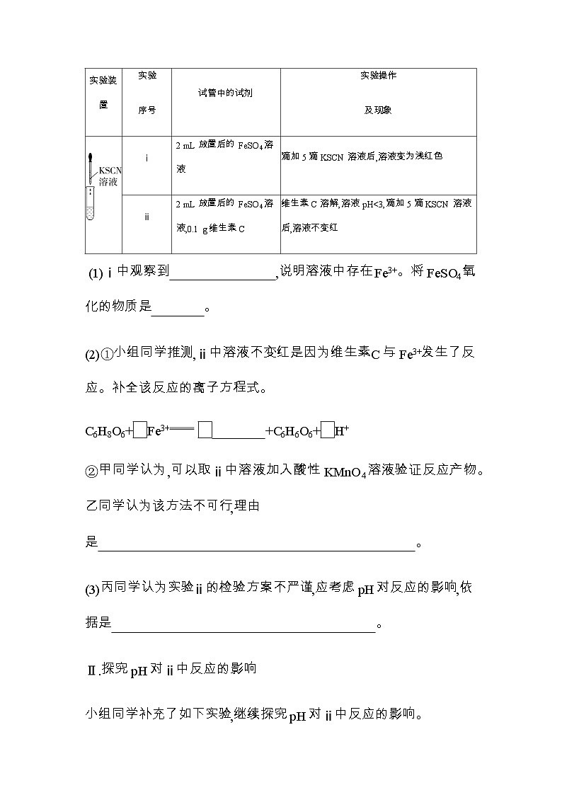 鲁科版高中化学必修第一册专题强化练4铁及其化合物性质的实验探究含答案第3页