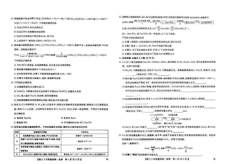 2025届九师联盟高三9月联合检测化学试题+答案第2页