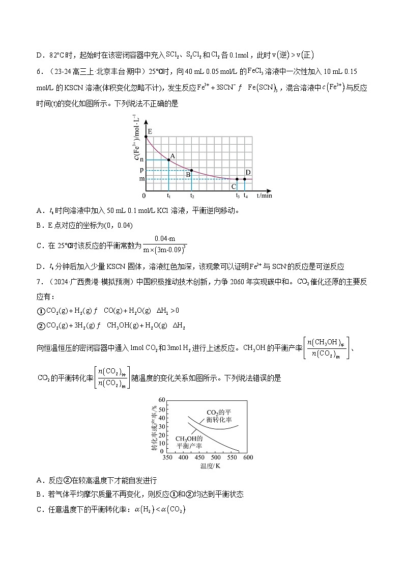 第02讲 化学平衡状态、化学平衡的移动（练习）（含答案） 2025年高考化学一轮复习讲练测（新教材新高考）03