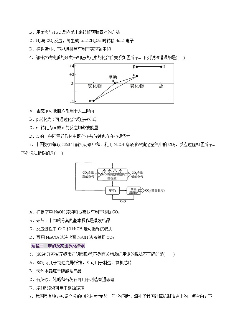 第04讲 碳、硅及无机非金属材料（练习）（学生版） 2025年高考化学一轮复习讲练测（新教材新高考）第2页
