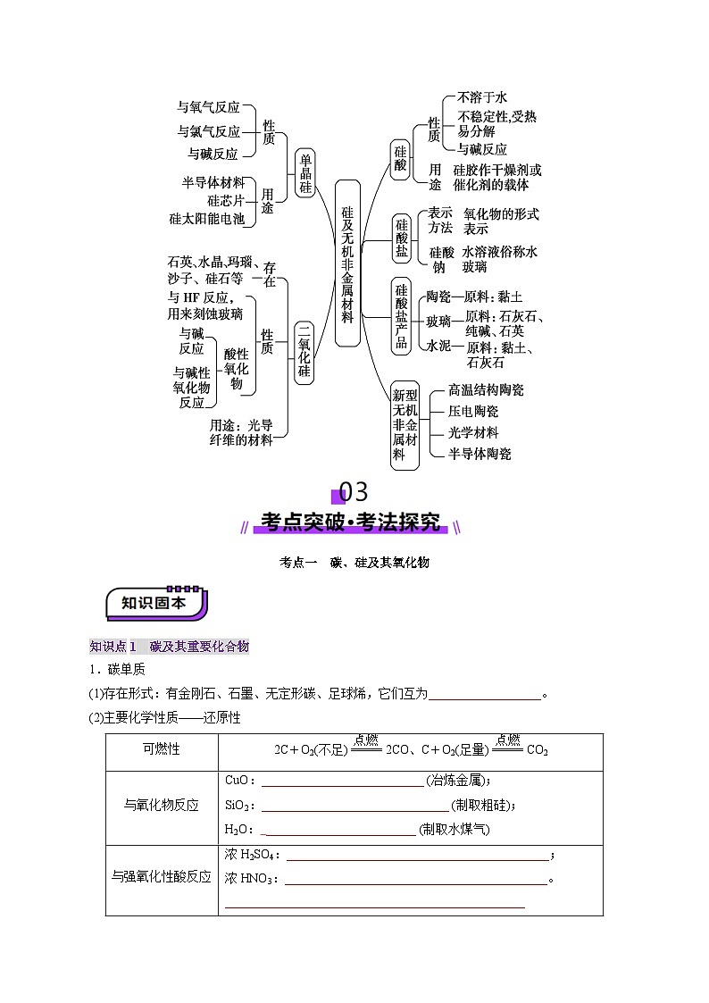 第04讲 碳、硅及无机非金属材料（讲义）（学生版） 2025年高考化学一轮复习讲练测（新教材新高考）第3页
