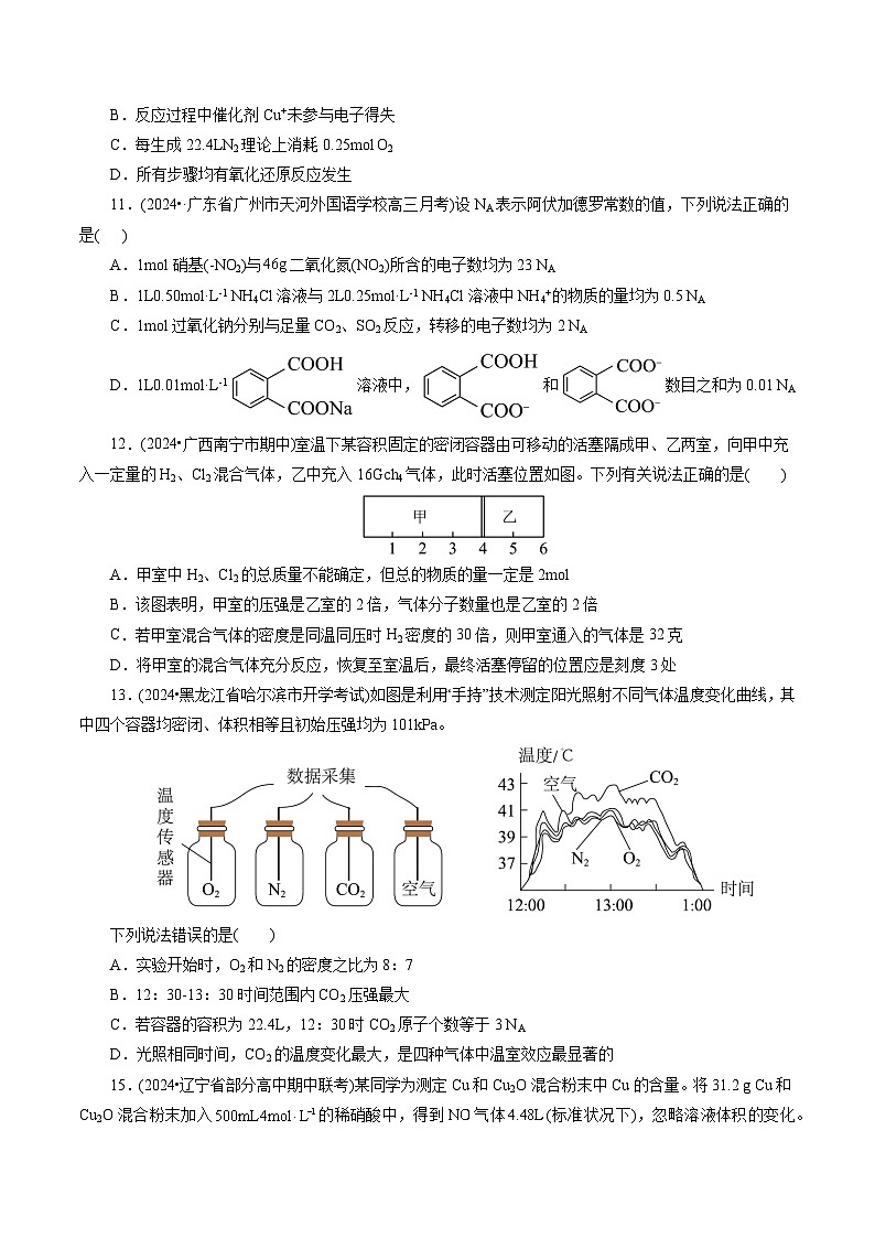第二章 化学计量及其应用（测试）（含答案） 2025年高考化学一轮复习讲练测（新教材新高考）03