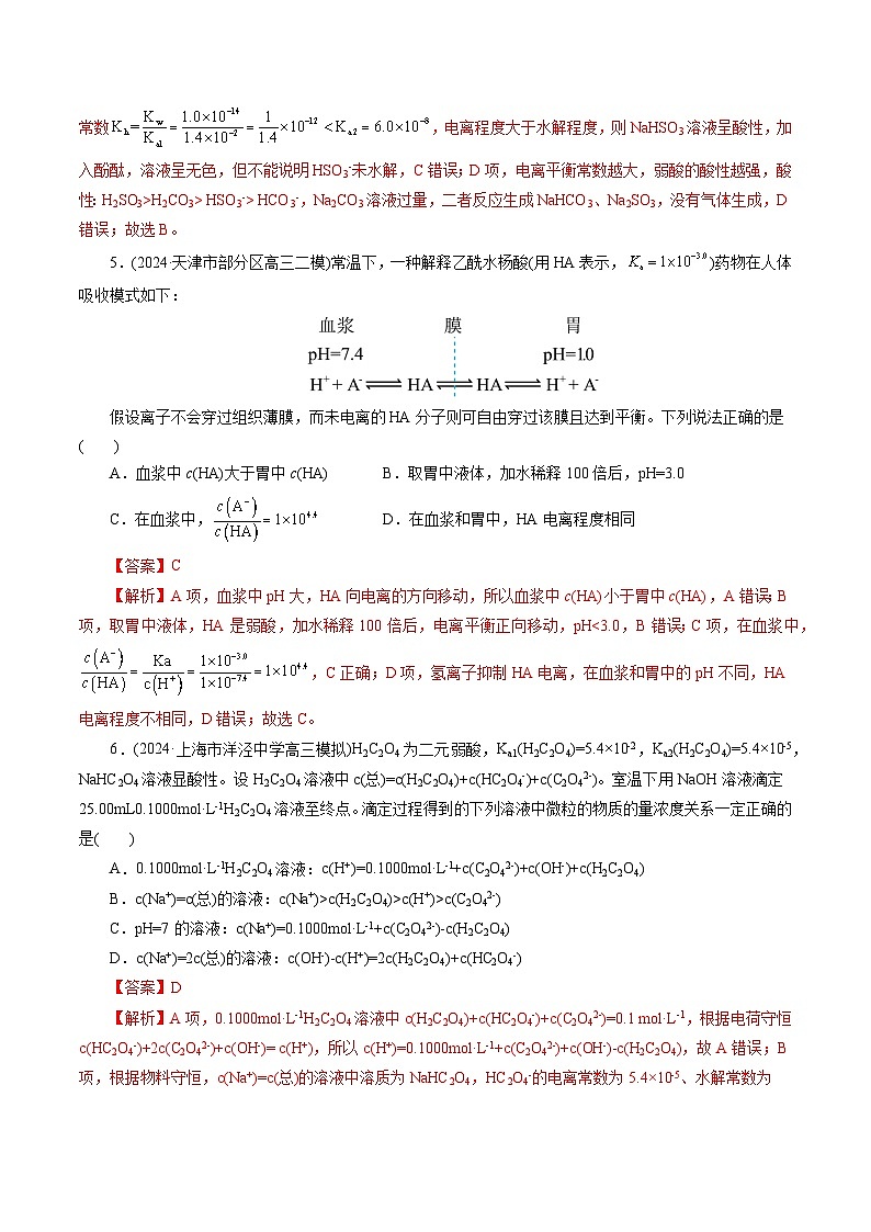 第八章 水溶液中的离子反应与平衡（测试）（含答案） 2025年高考化学一轮复习讲练测（新教材新高考）03