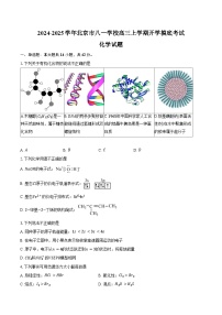 2024-2025学年北京市八一学校高三上学期开学摸底考试化学试题（含答案）