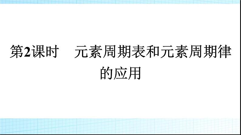 人教版高中化学必修第一册第4章物质结构元素周期律第2节第2课时元素周期表和元素周期律的应用课件第1页