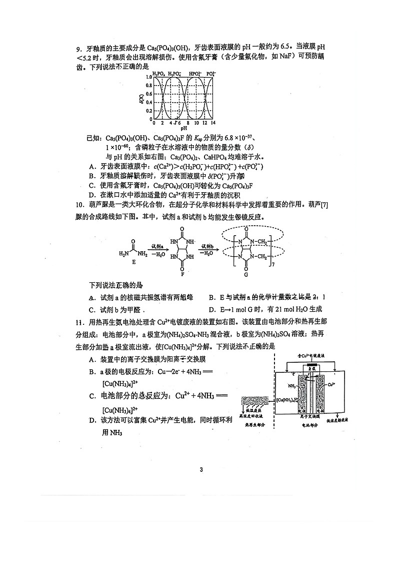 [化学]2024北京北师大实验中学高三上学期9月月考试卷03