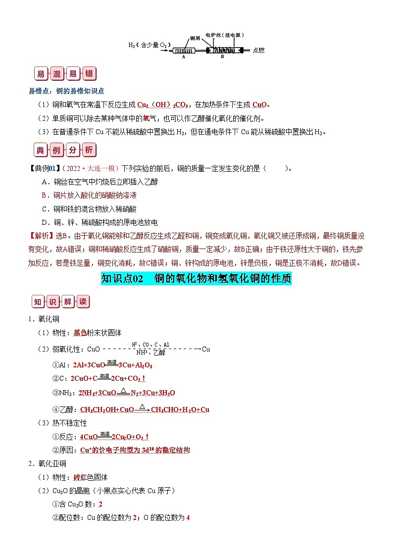 知识清单09  铜、金属材料、金属冶炼-【复习清单】2024年高考化学一轮复习知识清单03