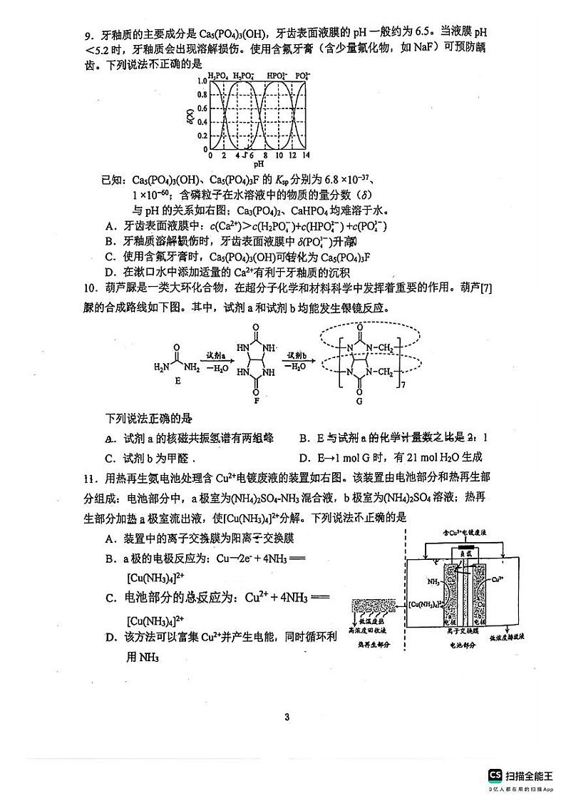 北京师范大学附属实验中学2024-2025学年高三上学期9月测练++化学试题第3页